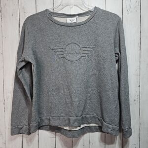 Mini Cooper Gray Embossed Logo Sweatshirt Women's Crewneck Sweatshirt Size Large